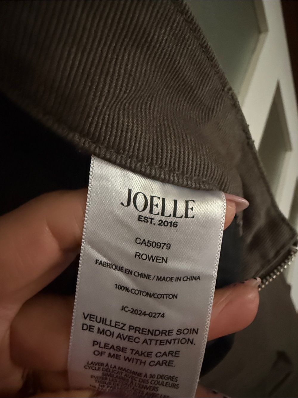 Joelle Collection Wide Leg Jeans Flare in Dark Olive - Picture 3 of 6